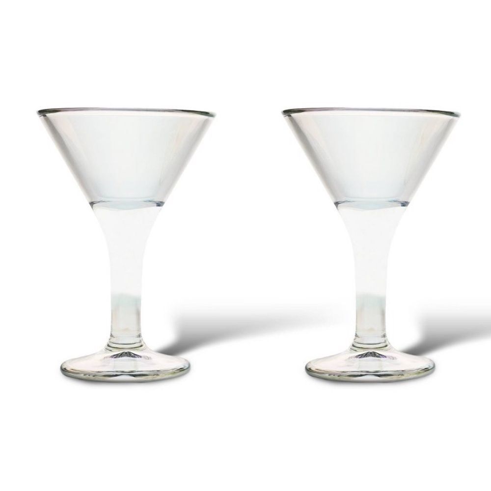 NWT Bullseye’s Playground (2) Cocktail Glasses Iridescent 5.5” H